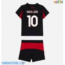 Camisa de time de futebol AC Milan Rafael Leao #10 Replicas 1º Equipamento Infantil 2025-26 Manga Curta (+ Calças curtas)